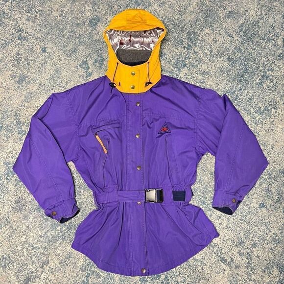 SOS Sportswear of Sweden Thinsulate Vintage Belted Ski Coat, Purple, Women’s 8 - Picture 2 of 16